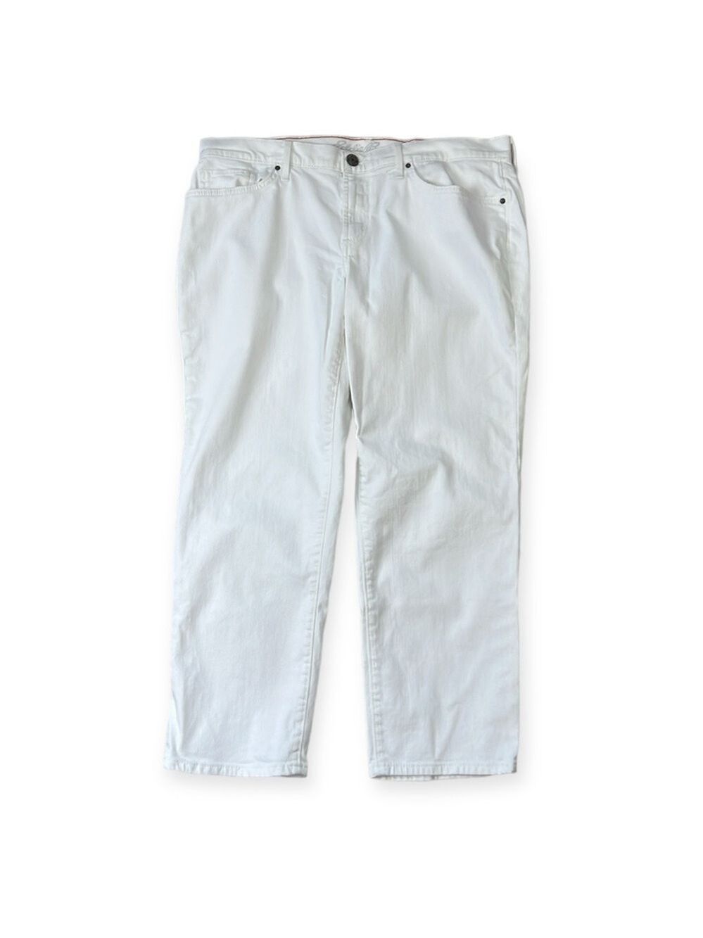 EDDIE BAUER White Boyfriend Crop Straight Leg Jeans Size 12